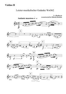 Partition violon 2 , partie, Letzter musikalischer Gedanke (dernier Musical Thought)