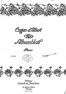 Partition complète, Album Leaf en D flat major, Albert, Eugen d 