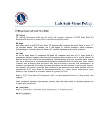 Lab Anti-Virus Policy