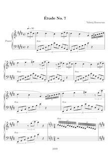 Partition Complete typeset score, Étude No.7, Rozouvan, Valerij Stanislavovich