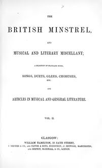 Partition Volume 2, pour British Minstrel, et Musical et Literary Miscellany