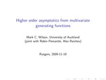 Higher order asymptotics from multivariate generating functions