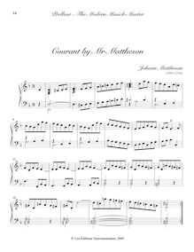 Partition Courant (J. Mattheson), pour moderne Musick-Master, ou pour Universal Musician