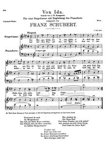 Partition complète, Von Ida, D.228, Ida, Schubert, Franz