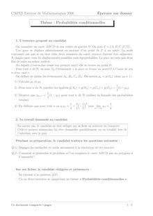 CAPES Externe de Mathématiques 2006 Épreuve sur dossier Thème ...