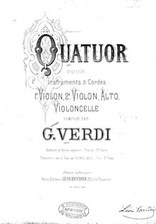 Partition violon I, corde quatuor, String quartet in e minor, E minor