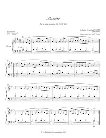 Partition Musette, 6 anglais , Bach, Johann Sebastian