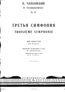 Partition complète, Symphony No.3, Polish, D major, Tchaikovsky, Pyotr par Pyotr Tchaikovsky