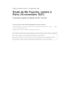 Etude de Me Fourchy, notaire à Paris (16 novembre 1837)