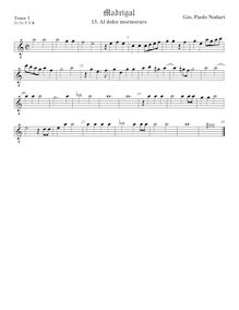 Partition ténor viole de gambe 1, octave aigu clef, Madrigali a 5 voci par Giovanni Paolo Nodari