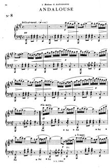 Partition , Andalouse, 25 Pièces pour piano, Op.20, Pessard, Émile
