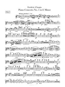 Partition flûte 1, 2, Piano Concerto No.1, E minor, Chopin, Frédéric