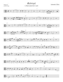 Partition ténor viole de gambe 2, alto clef, Il terzo libro de madrigali a cinque voci nuovamente composto & dato en luce