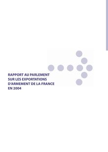 Rapport au Parlement sur les exportations d armement de la France en 2004