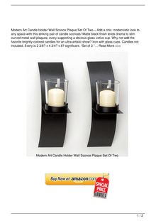 Modern Art Candle Holder Wall Sconce Plaque Set Of Two Home Review