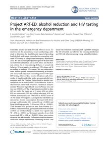 Project ART-ED: alcohol reduction and HIV testing in the emergency department