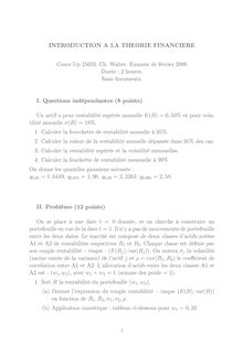 Introduction à la théorie financière 2006 Formation Initiale et Continue IEP Paris - Sciences Po Paris
