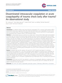 Disseminated intravascular coagulation or acute coagulopathy of trauma shock early after trauma? An observational study