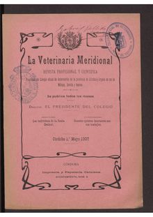 La Veterinaria Meridional, n. 23 (1907)