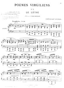 Partition , Le Léthé, Poèmes Virgiliens, Dubois, Théodore