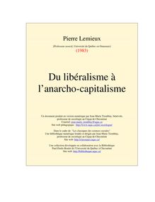 Du libéralisme à l anarcho-capitalisme