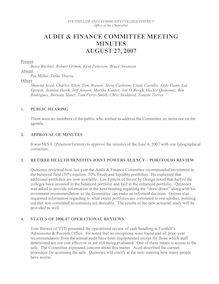 Audit Minutes 08-27-07