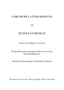 Introduction aux parcours latino romans Ko