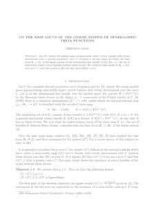 ON THE BASE LOCUS OF THE LINEAR SYSTEM OF GENERALIZED THETA FUNCTIONS