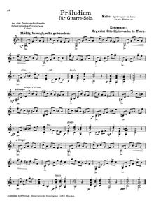 Partition complète, Prelude pour solo guitare, F major, Steinwender, Otto