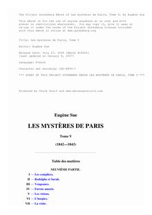 Les mystères de Paris, Tome V par Eugène Sue
