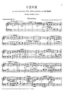Partition Harmonium , partie, Die Jahreszeiten, The Seasons, Haydn, Joseph