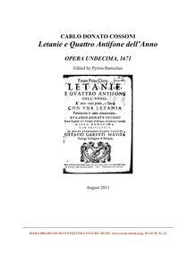 Partition Introduction to this transcription of pour original parties by Pyrros Bamichas, Letanie e Quattro Antifone dell  Anno