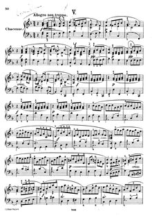Partition complète, Chaconne en F, Handel, George Frideric