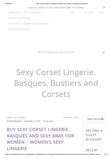 Sexy Corset Lingerie. Basques, Bustiers and Corsets
