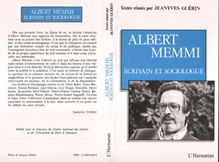 Albert Memmi - Ecrivain et sociologue