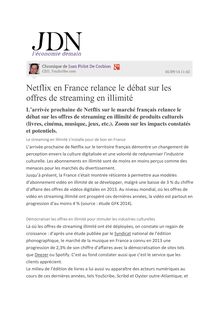 Netflix en France relance le débat sur les offres de streaming en illimité