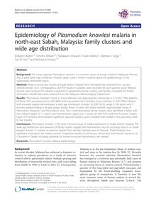 Epidemiology of Plasmodium knowlesi malaria in north-east Sabah, Malaysia: family clusters and wide age distribution