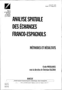 Analyse spatiale des échanges franco-espagnols. Méthodes et résultats.