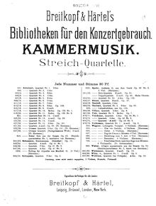 Partition violon I, corde quatuor, Op.58/2, G Major, Volckmar, Wilhelm Valentin