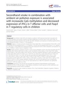 Secondhand smoke in combination with ambient air pollution exposure is associated with increasedx CpG methylation and decreased expression of IFN-γ in T effector cells and Foxp3 in T regulatory cells in children
