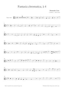 Partition ténor viole de gambe 1 , partie, Fantasia Chromatica, Cato, Diomedes