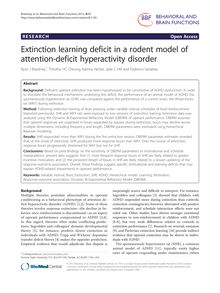 Extinction learning deficit in a rodent model of attention-deficit hyperactivity disorder