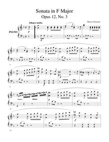 Partition Sonata No.3 en F, Four Piano sonates, Op. 12, Clementi, Muzio