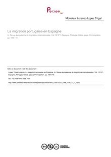 La migration portugaise en Espagne - article ; n°1 ; vol.12, pg 109-119