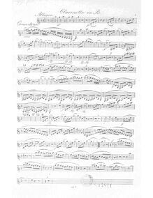 Partition clarinette, Concertino, E♭ major, Krommer, Franz