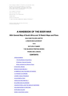 A Handbook of the Boer War - With General Map of South Africa and 18 Sketch Maps and Plans