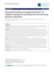 Long term toxicity and prognostic factors of radiation therapy for secreting and non-secreting pituitary adenomas