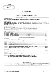 sujet - C DCG 3 - o SESSION 2008 UE6 - FINANCE D ENTREPRISE