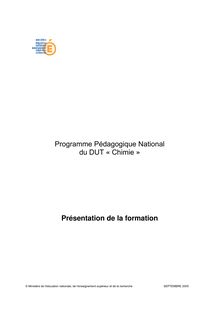 Programme Pédagogique National du DUT « Chimie » Présentation de ...