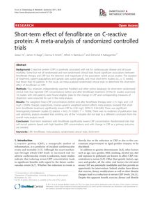 Short-term effect of fenofibrate on C-reactive protein: A meta-analysis of randomized controlled trials
